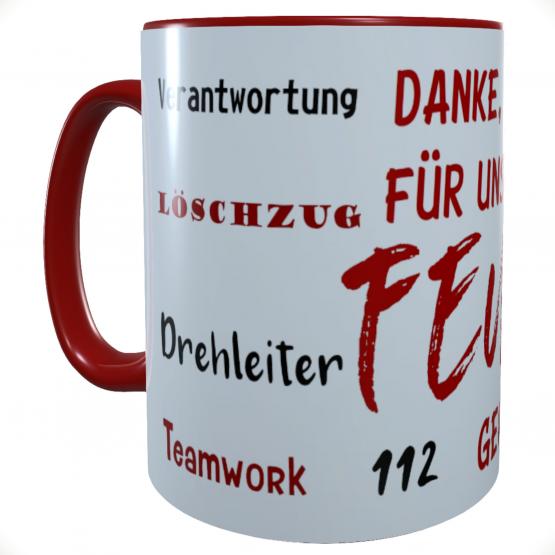 Feuerwehr - Kaffee - Tasse I DANKE, DASS DU FÜR UNS DURCHS FEUER GEHST |  Feuerwehr
