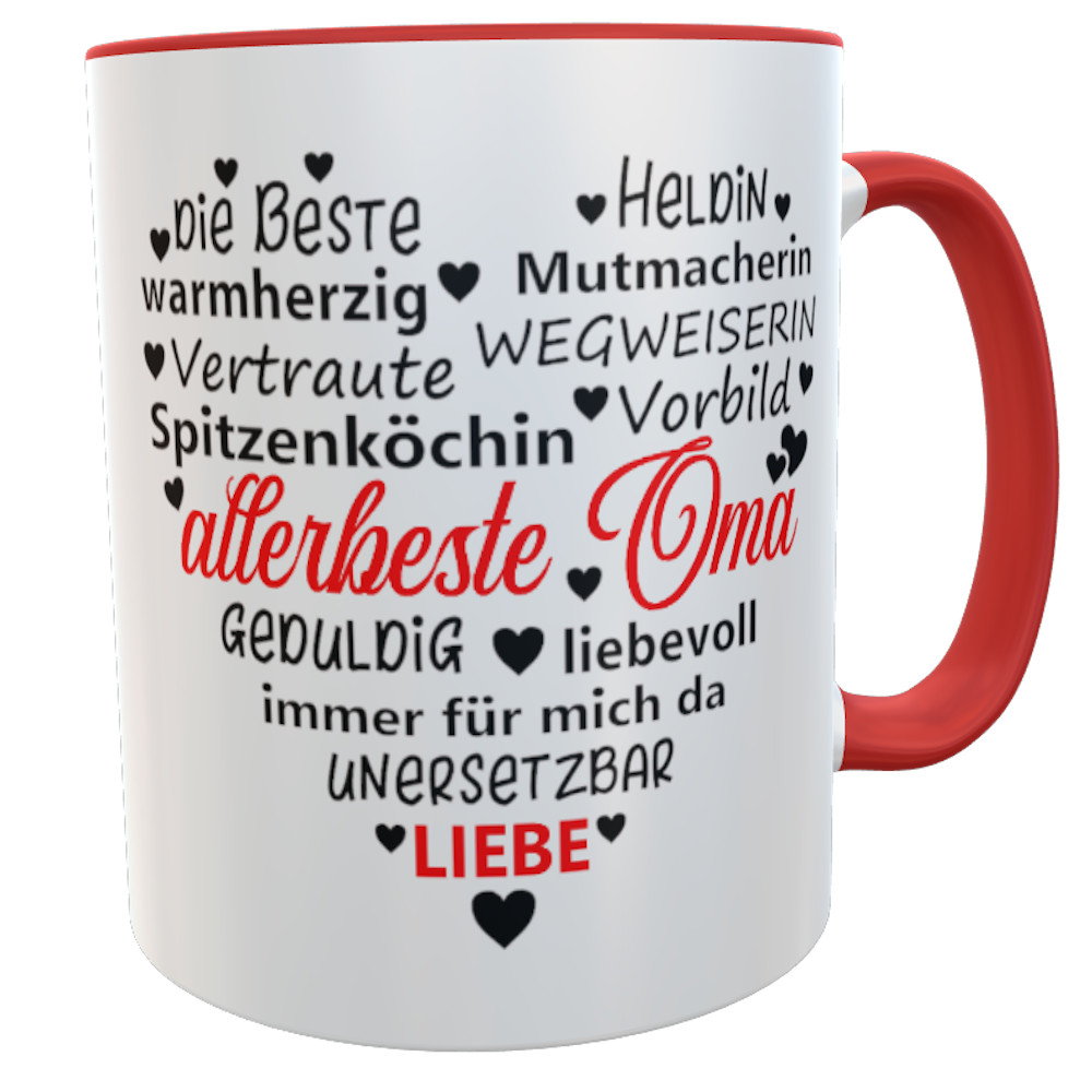 Tasse allerbeste Oma Herz Liebe rot | NEU | kinderlampenland.de