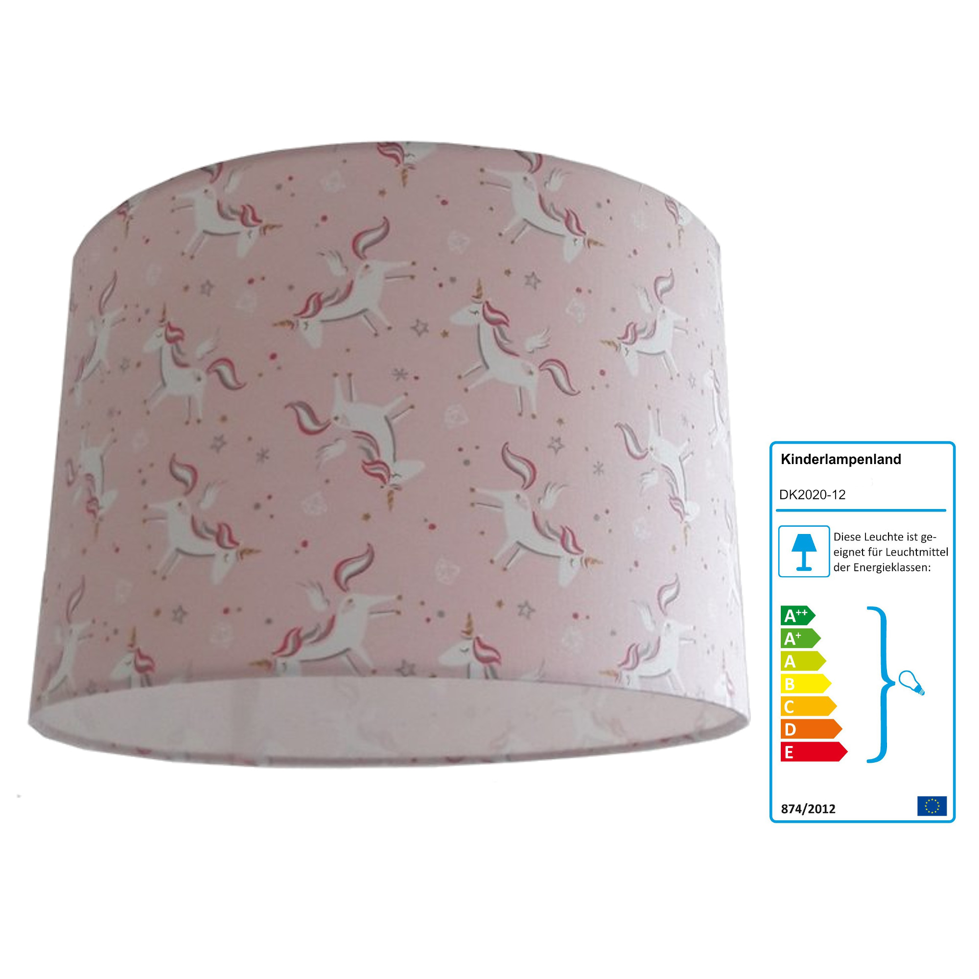 Kinderzimmerlampe Einhorn rosa | Pendelleuchten mit Stoff bezogen |  kinderlampenland.de