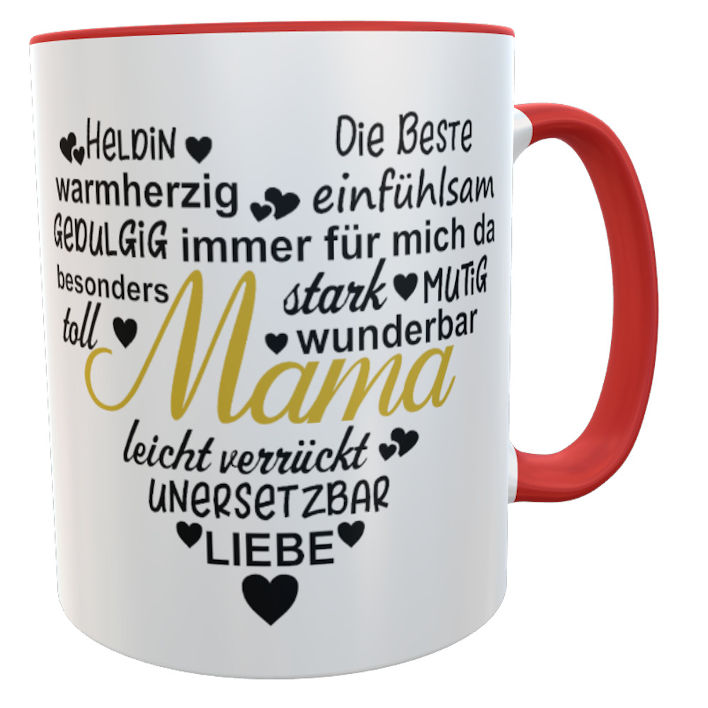 Tasse Muttertag Herz Liebe rot | Geschenke für Mama und Oma |  kinderlampenland.de