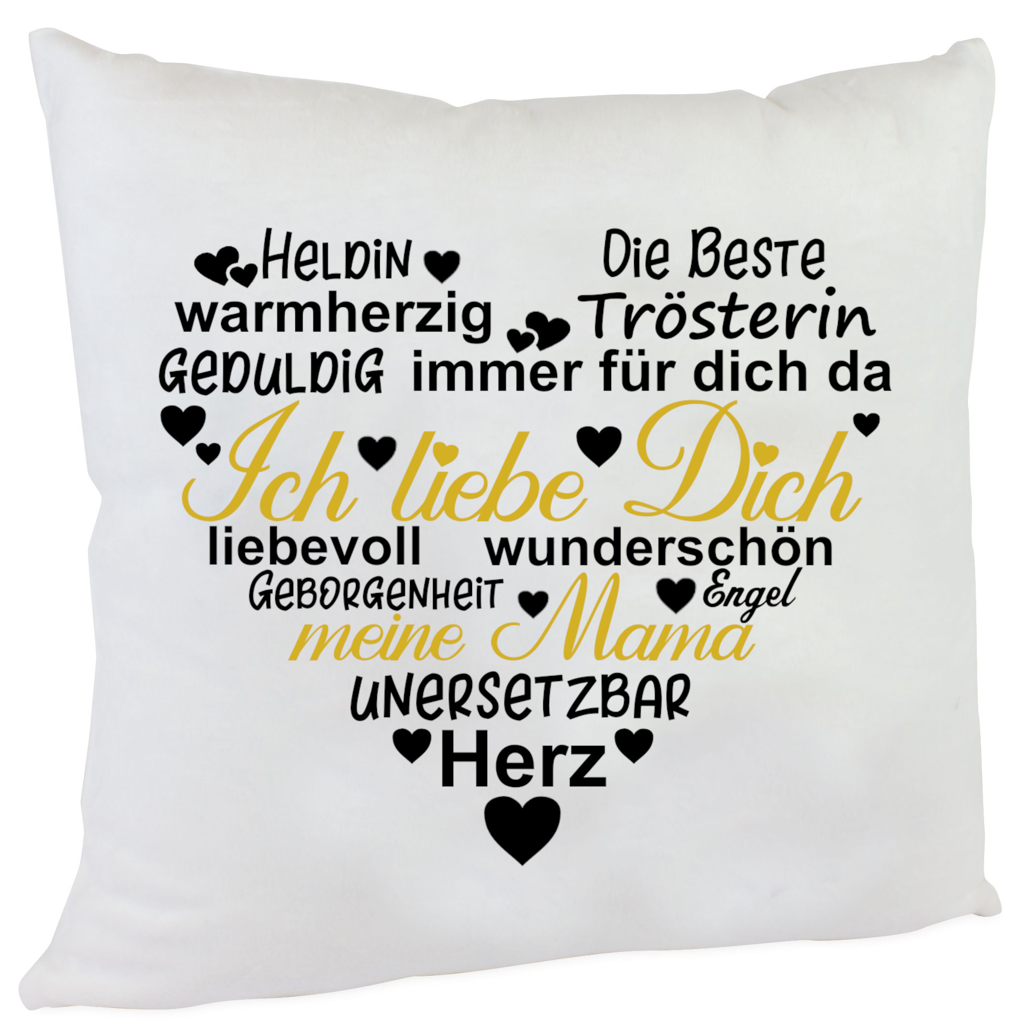 Kissen Mama Herz Ich liebe dich gold | Geschenke für Mama und Oma |  kinderlampenland.de