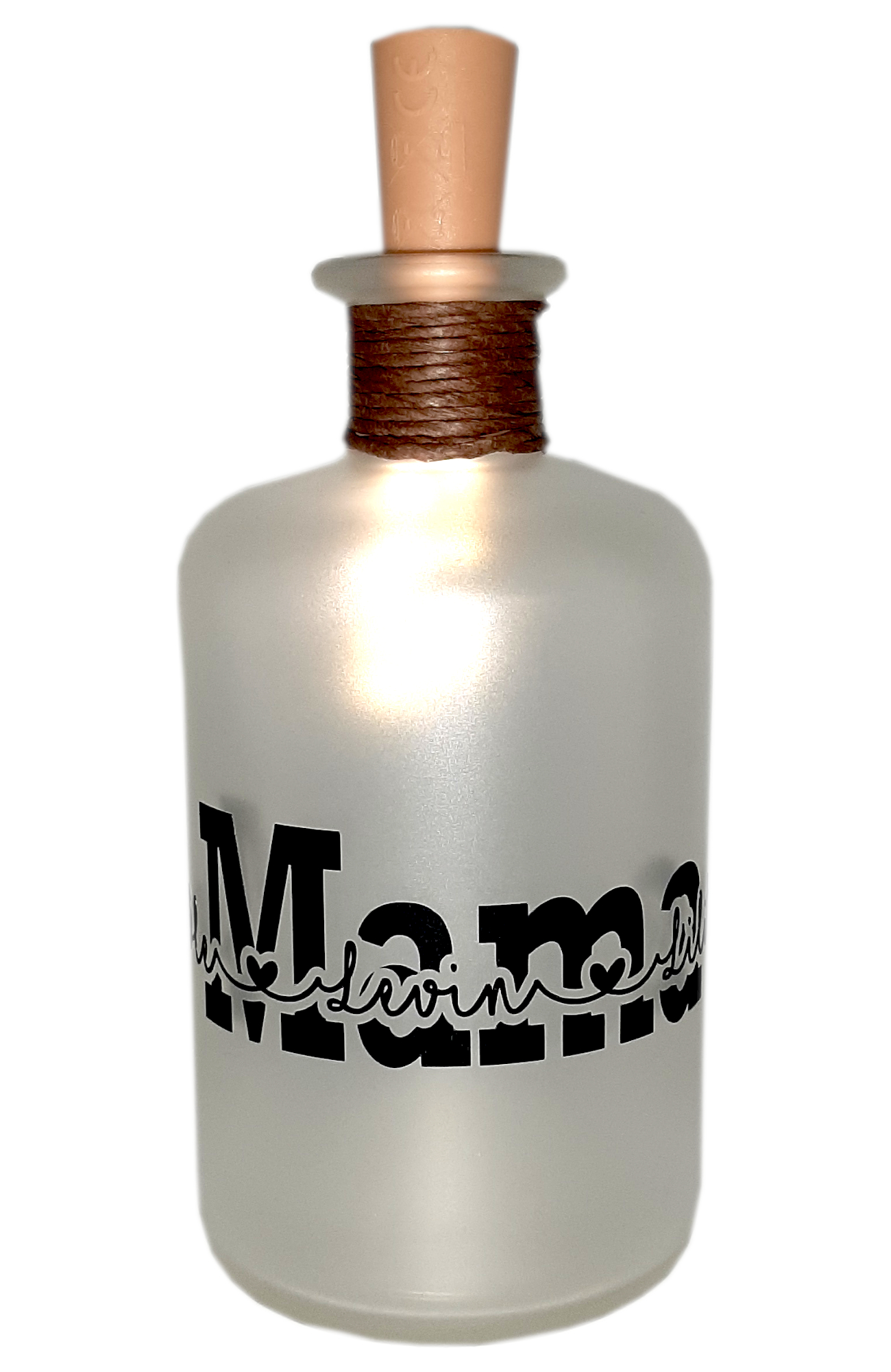 personalisierte LED-Leuchtflasche Muttertag Geschenk Mama Oma  Geschenkflasche