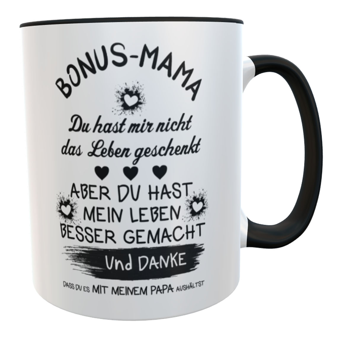Tasse Muttertag Bonus Mama Siefmutter | Kaffeebecher Geschenke für Papa, Opa