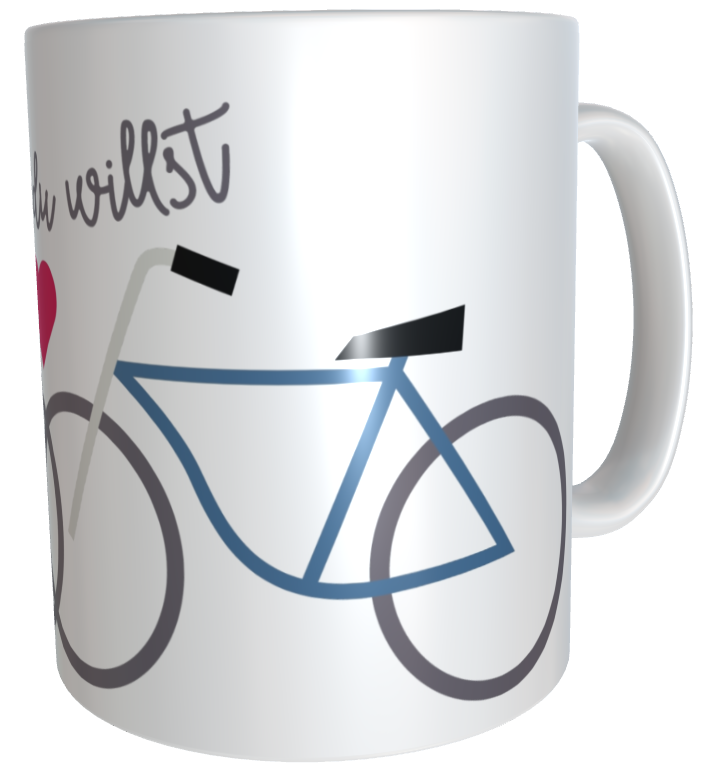 Kaffeetasse Fahrrad Geschenk Wohin du willst inkl. Geschenkverpackung |  personalisierte