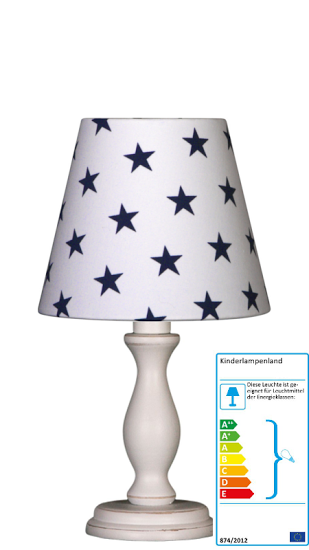 Tischleuchte Sterne blau-weiß klein | Tischlampen | kinderlampenland.de