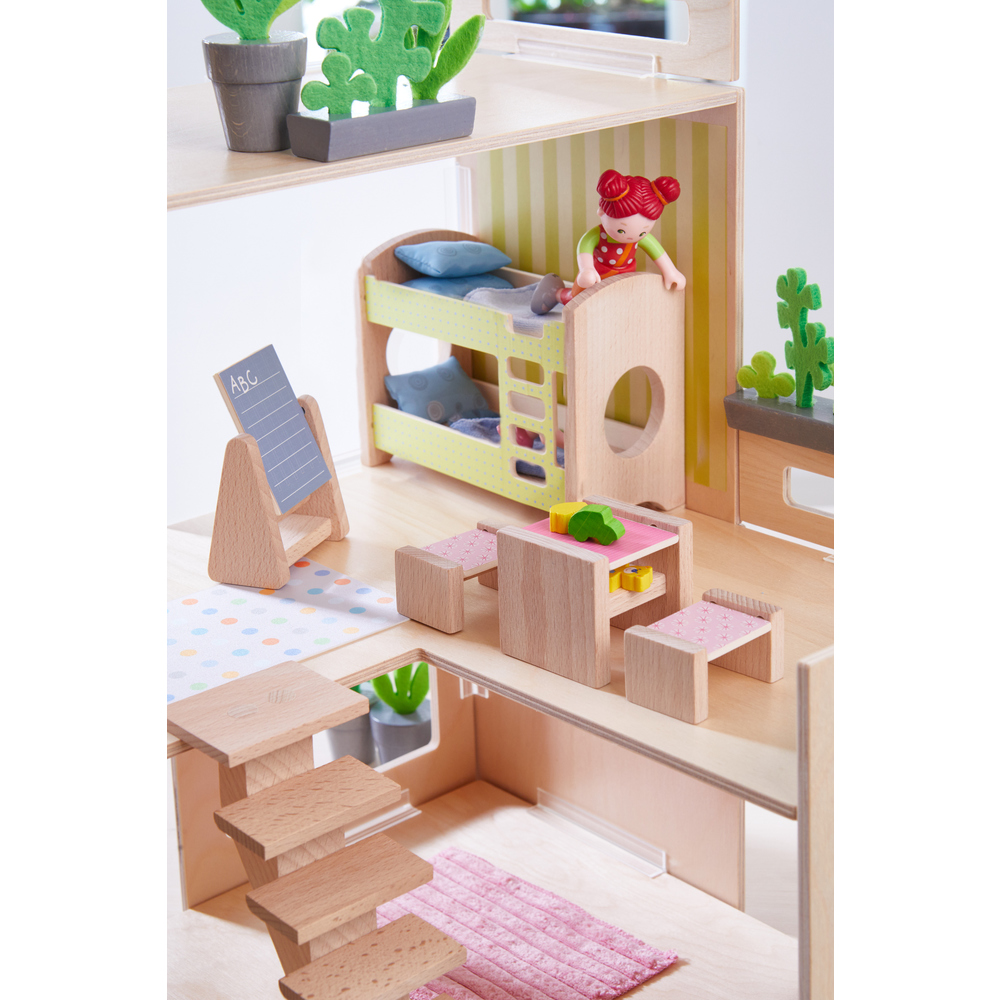 Haba Puppenhaus-Möbel Kinderzimmer für Geschwister | Haba Puppenhaus Little