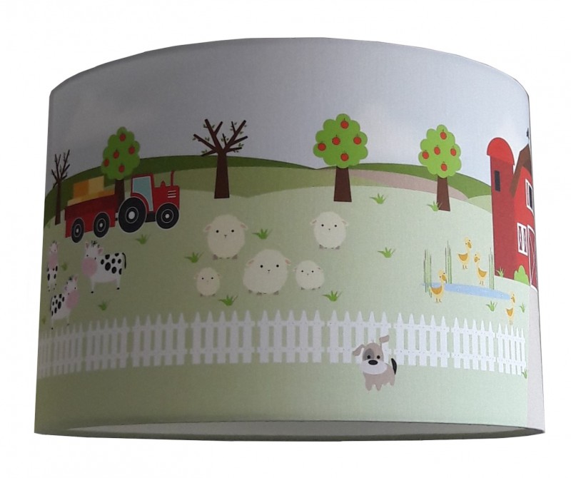 Kinderzimmerlampe Bauernhof, Traktor, Bauernhoftiere | Pendelleuchten mit  Stoff
